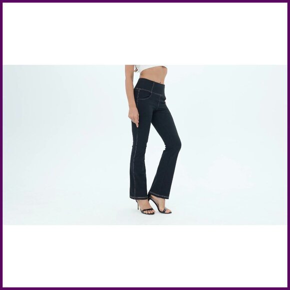 High Waist Bootcut Yoga Pants with Pockets, Tummy Control, Flare Leg - Picture 8 of 8